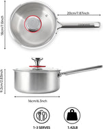 Pure Titanium Pot,2qt Saucepan with Lid, Stay-Cool Handle - Image 7