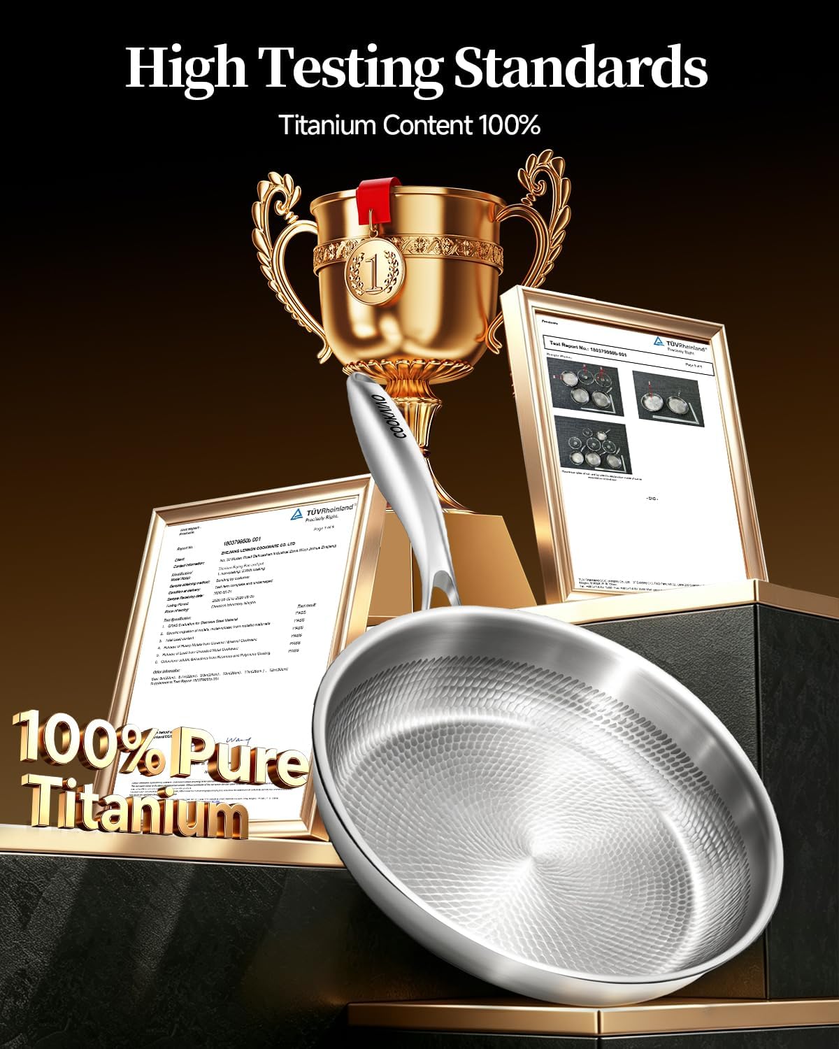 Titanium Pans for Cooking,12 Inch Frying Pan,Nonstick Pan Skillet