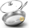 Pure Titanium Pans for Cooking,8" Frying Pan with Lid,Nonstick