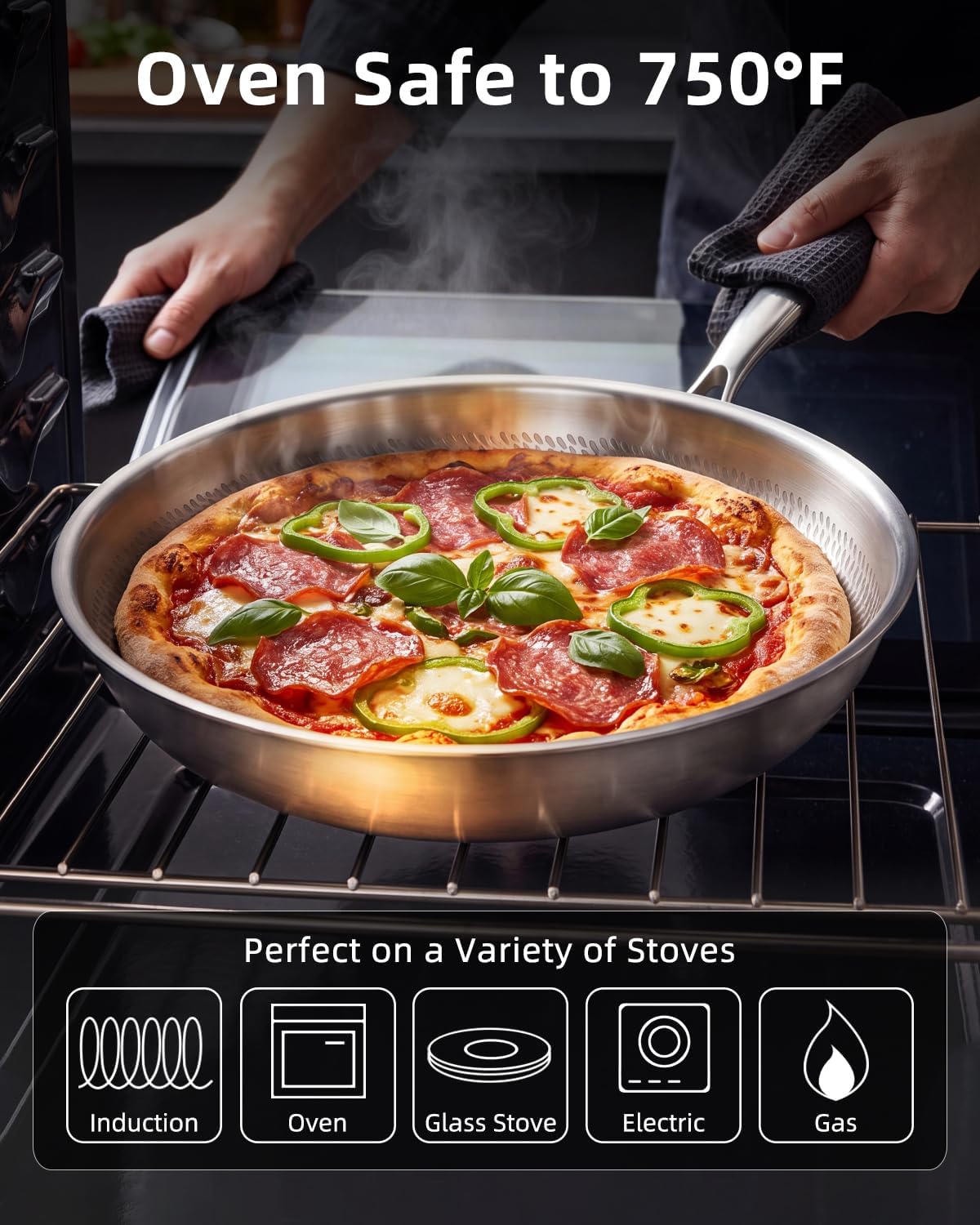 Pure Titanium Pans for Cooking,8" Frying Pan with Lid,Nonstick